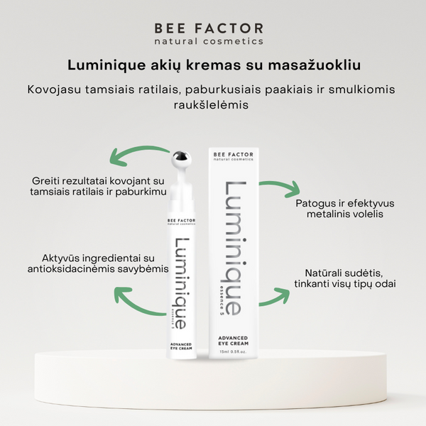 Bee Factor Luminique akių kremas su masаžuokliu 15ml