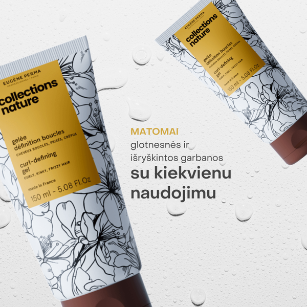Collections Nature Curl formavimo gelis – matomai glotnesnės, išraiškingesnės garbanos su kiekvienu naudojimu. Natūrali sudėtis be silikonų, tinkama kasdieniam formavimui.