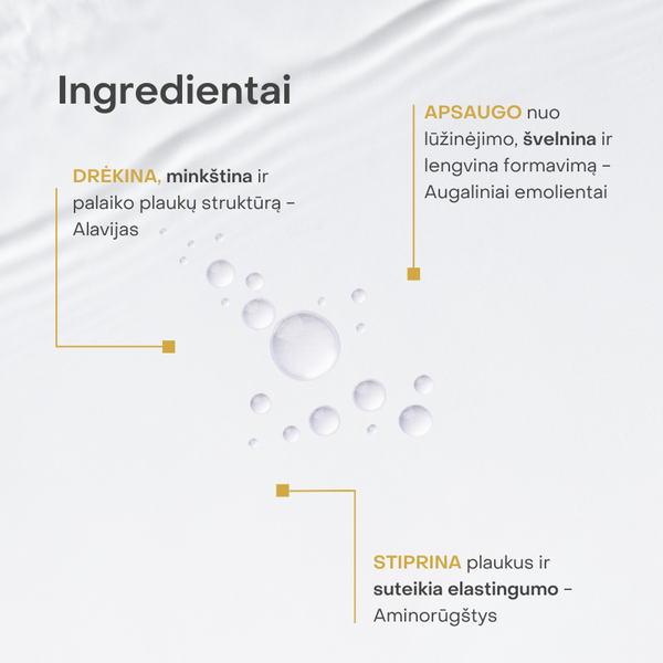 Collections Nature Curl purškiklis – su alaviju, augaliniais emolientais ir aminorūgštimis. Drėkina, minkština ir stiprina plaukus, apsaugo nuo lūžinėjimo bei palengvina formavimą.