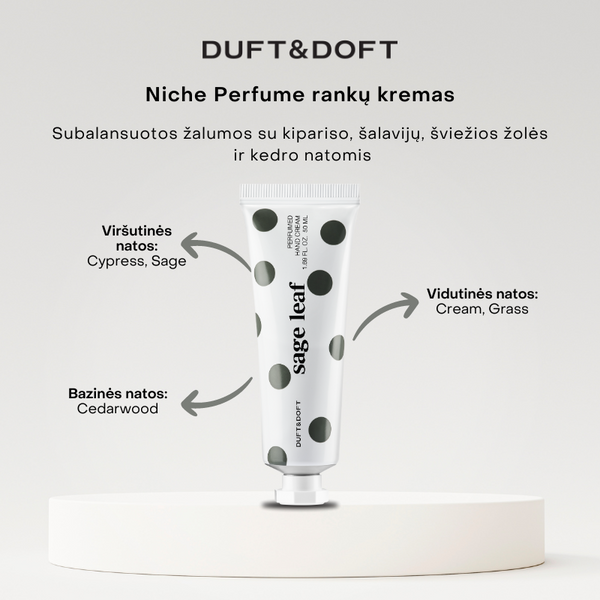 Duft&Doft Duft&Doft Sage Leaf Niche parfumuotas maitinantis rankų kremas 50ml su kamšteliu.