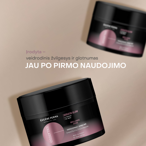 Eugene Perma Essentiel Keratin Glow atkuriamoji kaukė 150ml indelyje