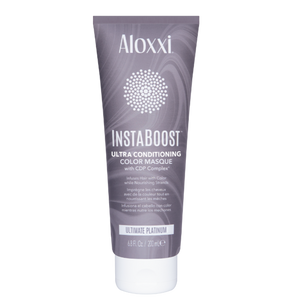 Aloxxi InstaBoost™ ultimate platinum profesionali, spalvą atnaujinanti ir intensyviai drėkinanti plaukų kaukė. Padėda pašalinti geltonus atspalvius.