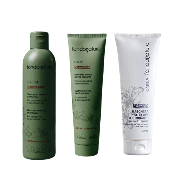 Rinkinys jautriai galvos odai ir dažytiems plaukams su BYOM ir OMNIA priemonėmis