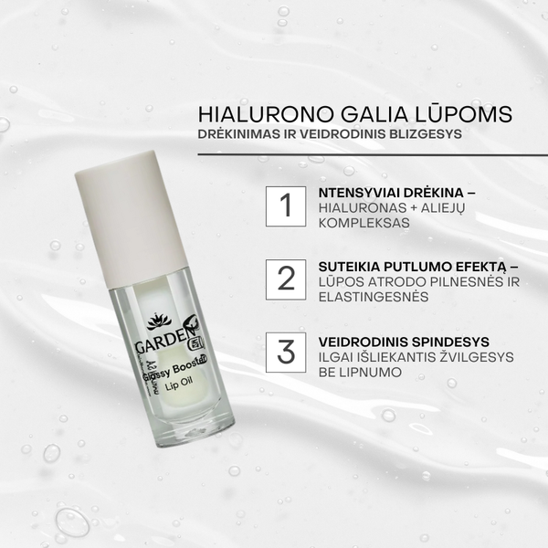 Glossy Booster lūpų aliejus su hialurono rūgštimi