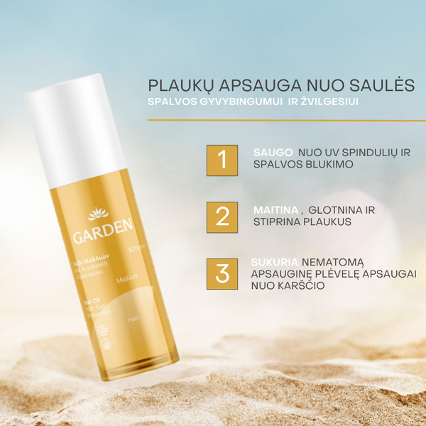 Plaukų aliejus su apsauga nuo saulės