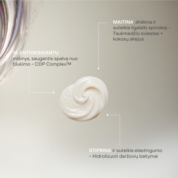 Aloxxi InstaBoost Gloss Boss kaukė – CDP Complex antioksidantai, taukmedžio sviestas ir kokosų aliejus spindesiui.