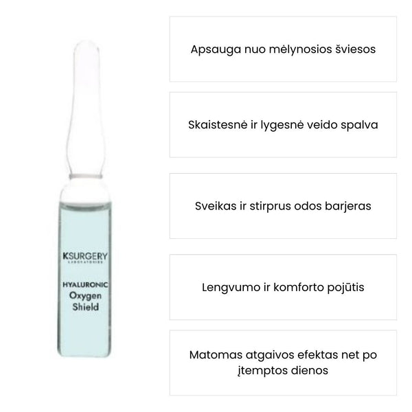 KSurgery Oxygen shield veido ampulės rezultas: skaistenės, sveikesnė oda