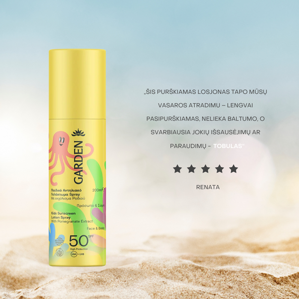 Kids Sunscreen purškiamas SPF50 losjonas vaikams