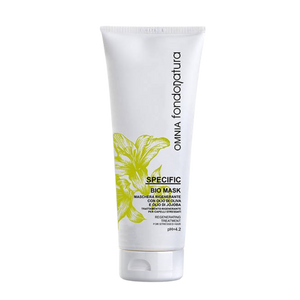 Fondonatura Omnia Specific Bio Mask – regeneruojanti plaukų kaukė su simondsijų, alyvuogių aliejumi ir moringa, skirta sausiems ir pažeistiems plaukams.