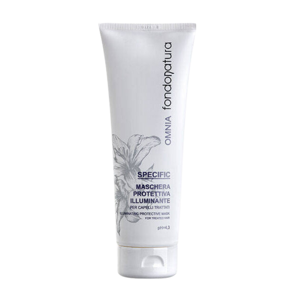 Fondonatura Omnia Illuminating Protective Mask – apsauginė ir žvilgesio suteikianti kaukė dažytiems bei pažeistiems plaukams su argano ir moringos aliejais.