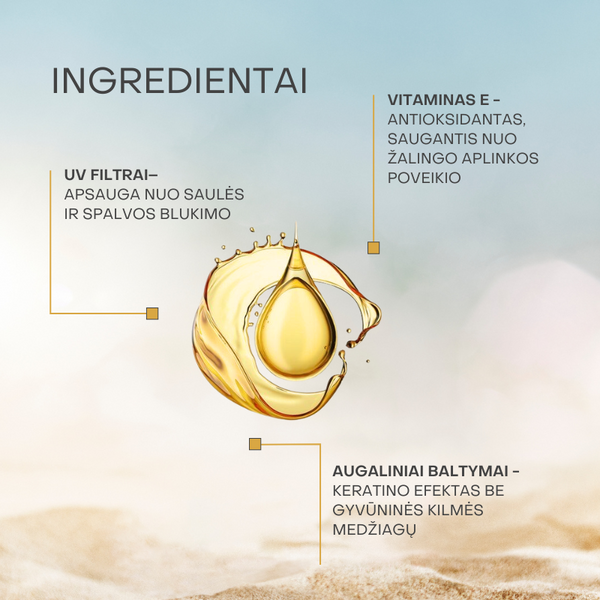 Plaukų aliejus su apsauga nuo saulės
