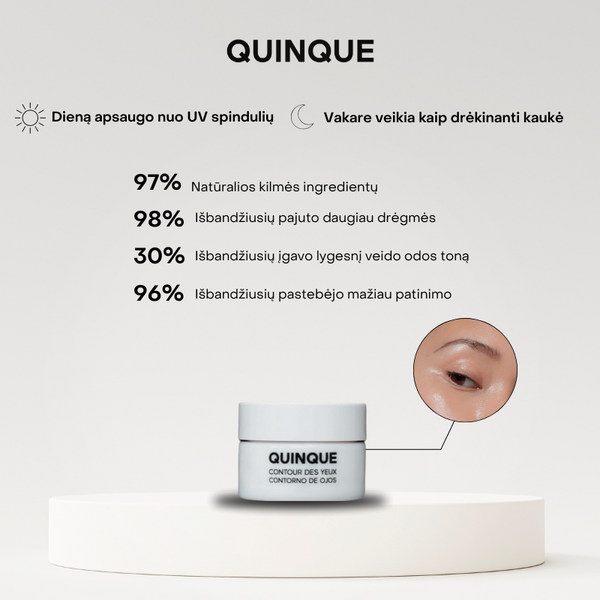 QuinQue Paakių kremas su kofeinu
drėkina, maitina, sumažina raudonumą ir odos dirginimą 15ml indelyje.