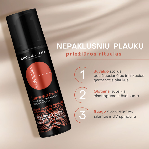 Essentiel Keratin Frizz Control Drying Oil plaukų aliejus