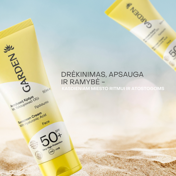 Apsauga nuo saulės SPF50+ veidui su hialurono rūgštimi