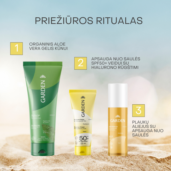 Apsauga nuo saulės SPF50+ veidui su hialurono rūgštimi