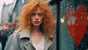 Margina dažytais raudonai plaukais