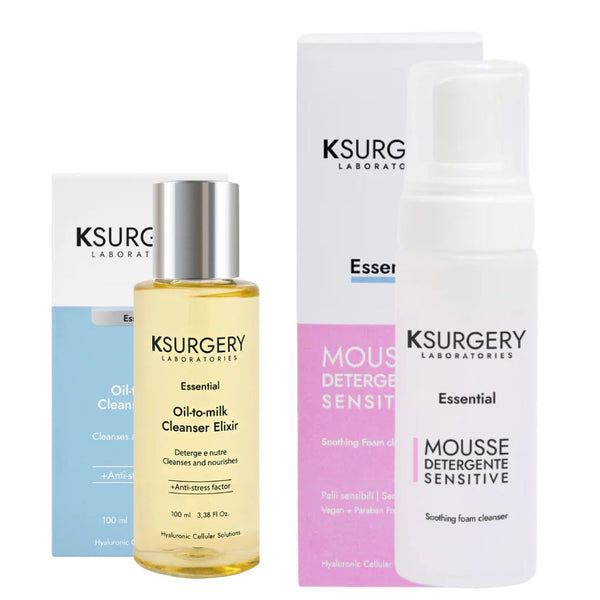 Dvigubas veido valymas jautriai odai