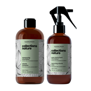 Apimties rinkinys ploniems plaukams – šampūnas ir apimties purškiklis su bambuko ekstraktu