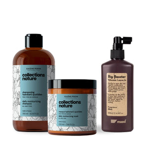 Eugene Perma Collections Nature drėkinantis šampūnas, kaukė ir MAAD Big Booster apimties serumas