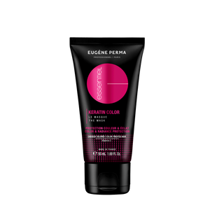 Essentiel Keratin Color plaukų kaukė 50ml – spalvos apsauga ir žvilgesio atkūrimas, profesionalus „Eugène Perma“ plaukų priežiūros produktas.