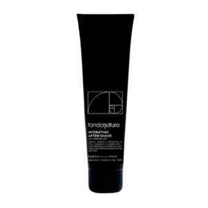 Fondonatura Hydrating After Shave drėkinantis balzamas po skutimosi – juoda minimalistinio dizaino 100ml talpos tūbelė su baltu logotipu ir užrašu. Produktas skirtas vyrams odos drėkinimui ir apsaugai po skutimosi.