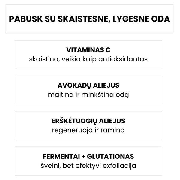 KSurgery naktinis dv ifazis veido pilingas su vitaminu c, avokadu aliejumi, fermentai ir gliutationu