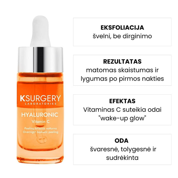 KSurgery naktinis dv ifazis veido pilingas su vitaminu c rezultatas skaistesne oda