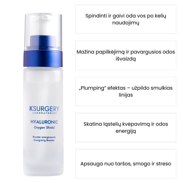 KSurgry Oxygen shield veido serumas atgaivina oda, suteikia plumping efekta, apsaugo nuo isores