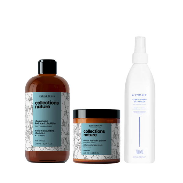 Collections nature Daily sampunas ir kauke plaukams. Aloxxi conditioning detangler. 