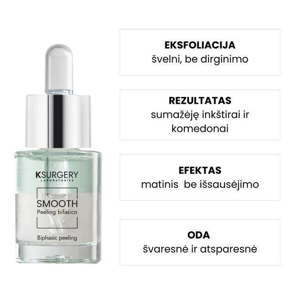 KSurgery Smooth veido pilingas sumažėję inkštirai ir kamedonai