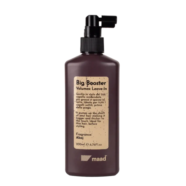 Maad Big Booster plaukų apimties purškiklis su dozatoriumi 200ml.