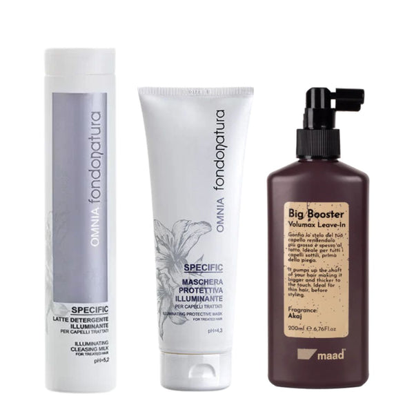 Omnia ir Maad plauku rinkinys spindesiui ir apimciai