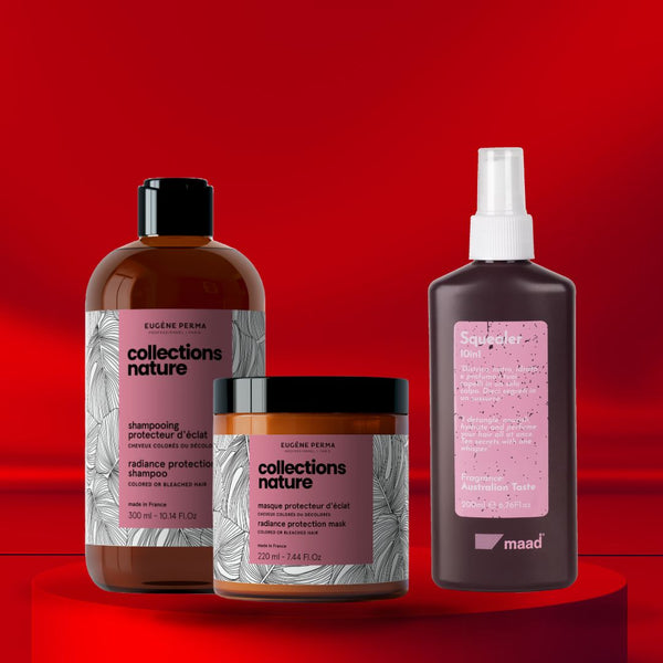 Plauku prierziuros rinkinis Eugene perma collections nature sampunas, kauke ir Maad squilre