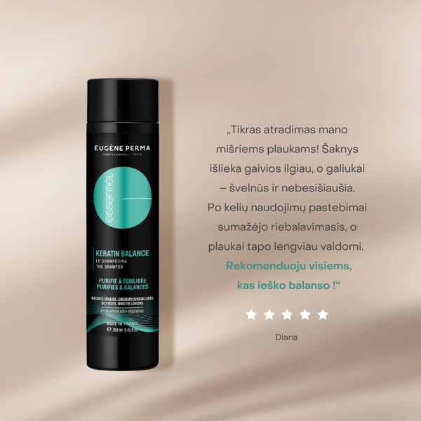  Eugene Perma Essentiel Keratin balance šampūnas 250ml.